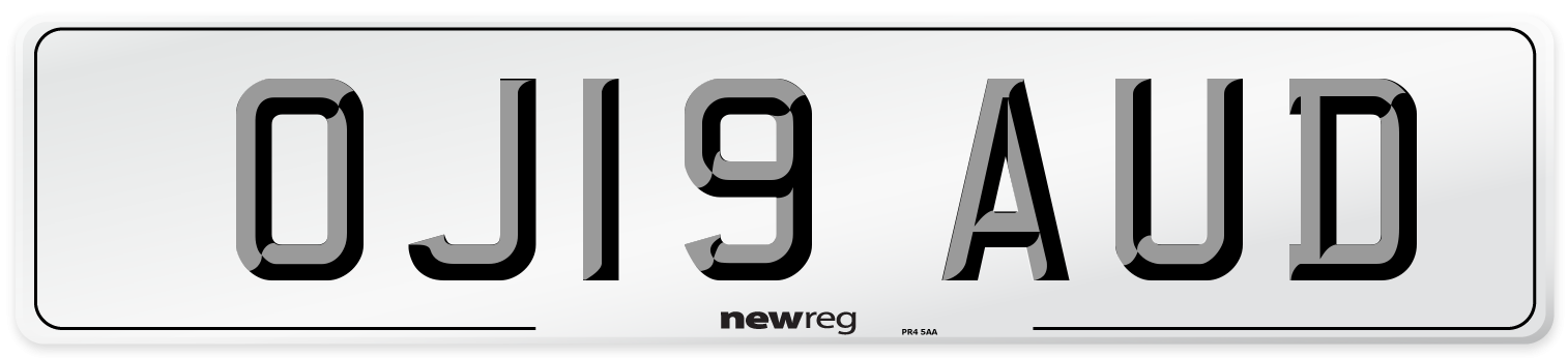OJ19 AUD Number Plate from New Reg